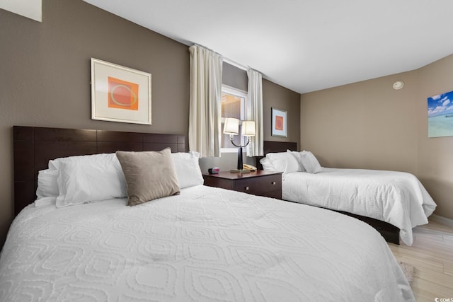 bedroom featuring light hardwood / wood-style floors