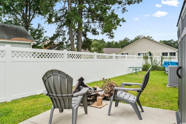 view of patio / terrace with central AC