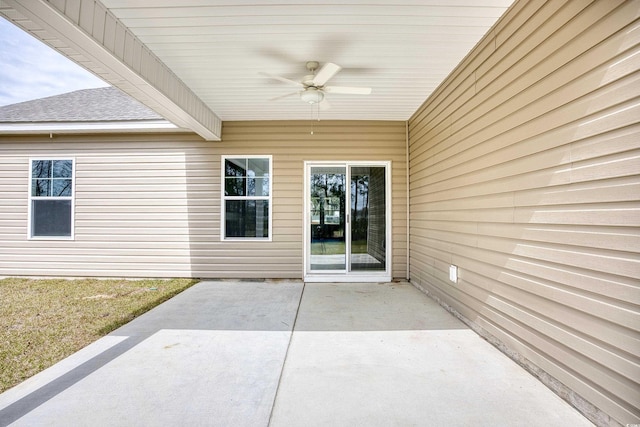 view of patio / terrace with ceiling fan