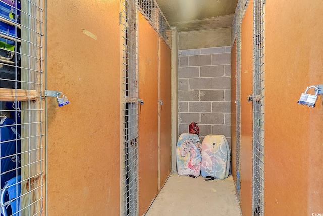 bathroom with concrete flooring