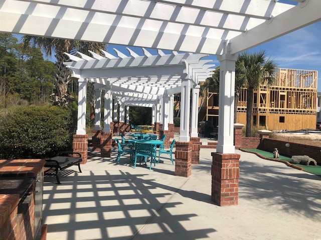 view of patio with a pergola