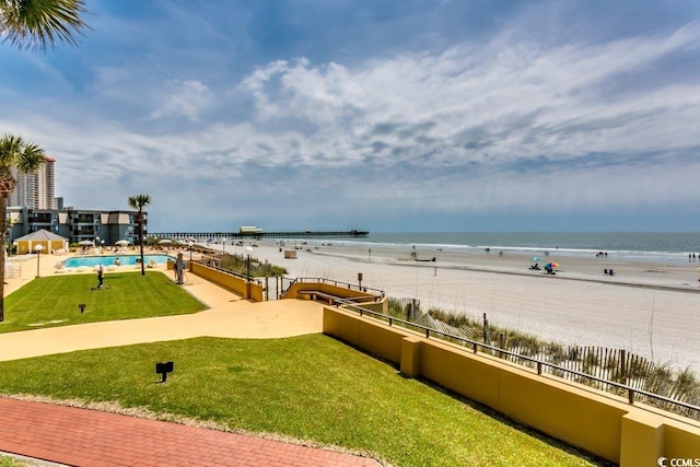 water view with a view of the beach