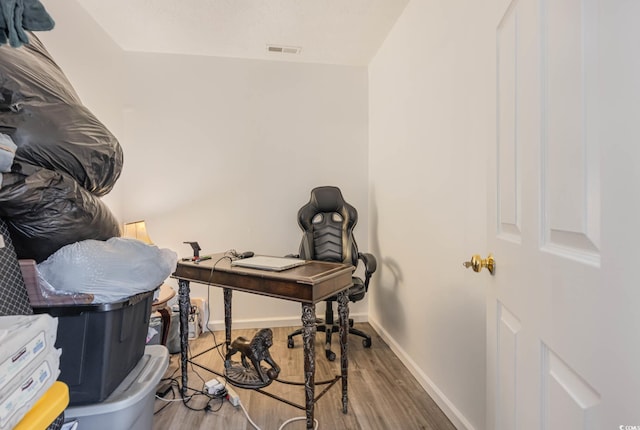 office area featuring wood-type flooring