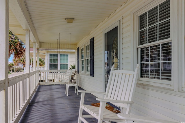 wooden deck with a porch