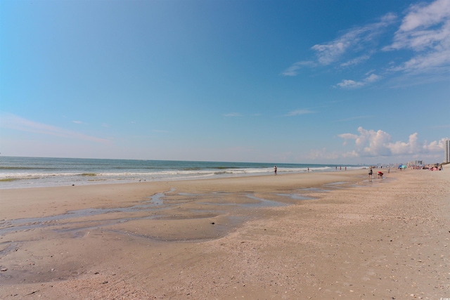 view of water feature featuring a beach view