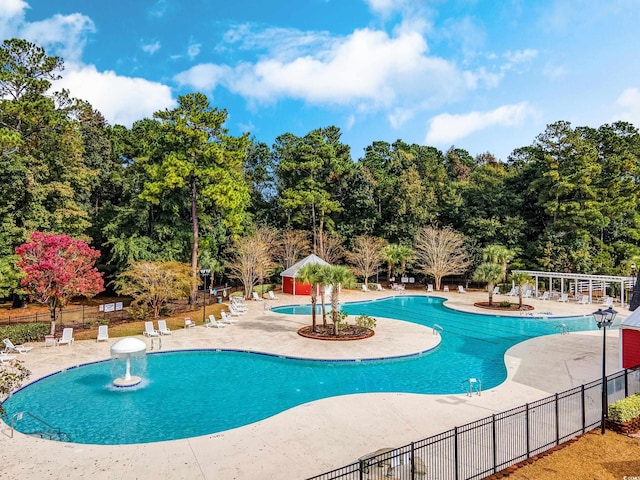 view of pool with a patio area