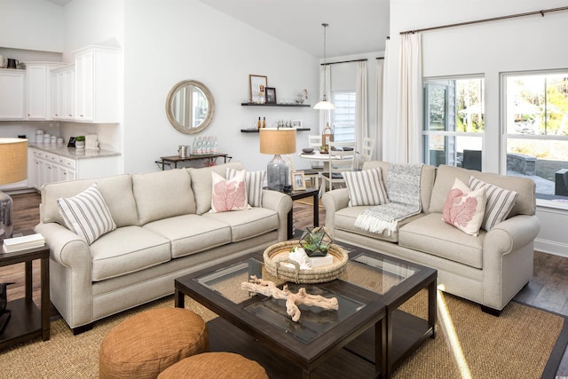 6088 Zoe Way, Myrtle Beach, SC 29588 - living room featuring hardwood / wood-style flooring and lofted ceiling