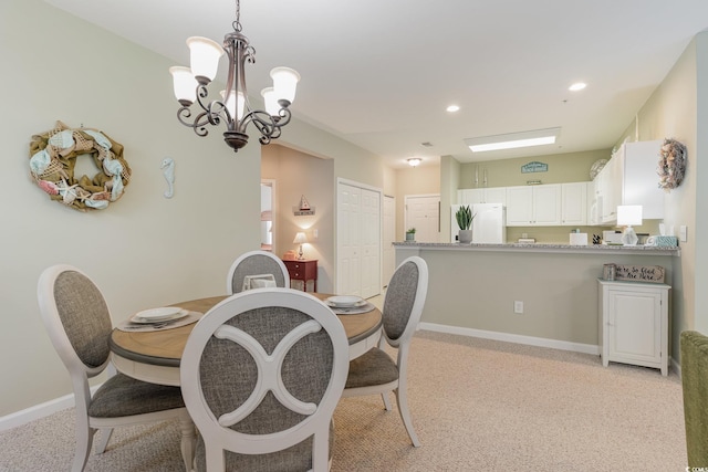 601 Hillside Dr N Unit 3906, North Myrtle Beach, SC 29582 - dining room with a chandelier, light carpet, and recessed lighting