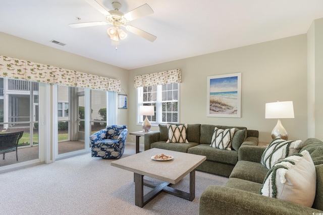 601 Hillside Dr N Unit 3906, North Myrtle Beach, SC 29582 - carpeted living area with a ceiling fan