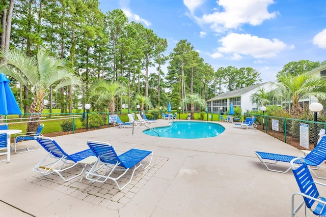 view of pool with a patio area