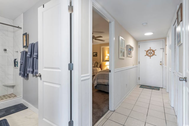 5905 S Kings Hwy Unit 219-B, Myrtle Beach, SC 29575 - hallway featuring a wainscoted wall