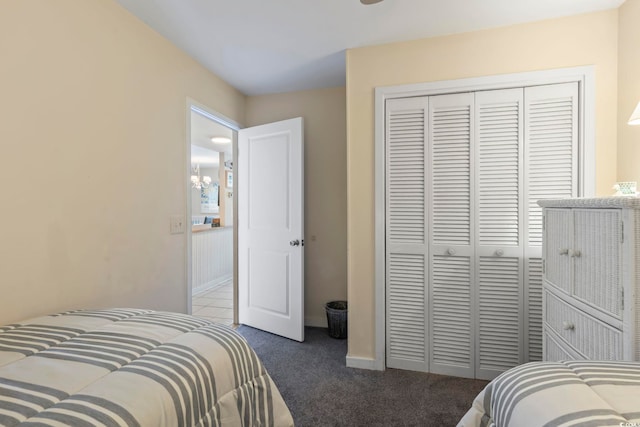 5905 S Kings Hwy Unit 219-B, Myrtle Beach, SC 29575 - bedroom with a closet and carpet flooring