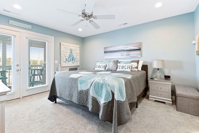 4755 Lightkeepers Way Unit 15-F, Little River, SC 29566 - bedroom with carpet, access to exterior, recessed lighting, and ceiling fan