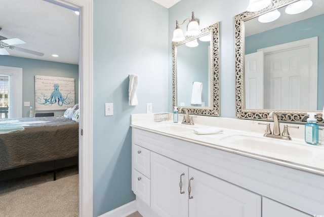 4755 Lightkeepers Way Unit 15-F, Little River, SC 29566 - full bathroom with ensuite bathroom, a ceiling fan, double vanity, and baseboards