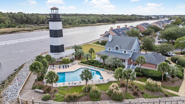4755 Lightkeepers Way Unit 15-F, Little River, SC 29566 - aerial view of a pool area and a large body of water