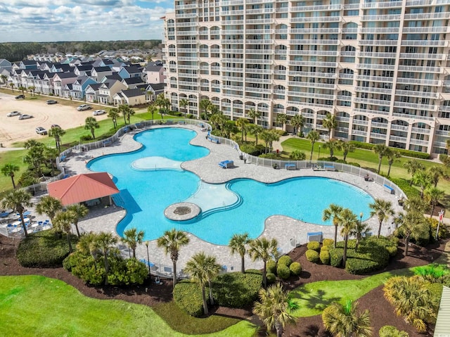 view of pool featuring a patio area