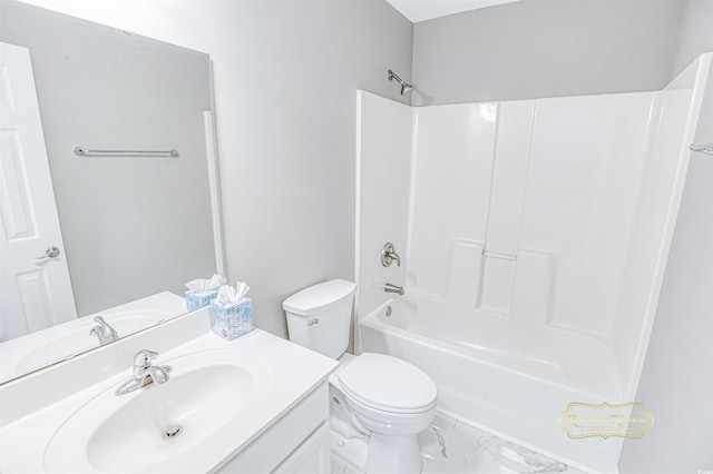 629 Slash Pine Ct, Myrtle Beach, SC 29579 - bathroom with toilet, vanity, marble look tiles, and bathing tub / shower combination
