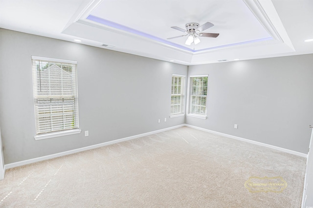 629 Slash Pine Ct, Myrtle Beach, SC 29579 - empty room featuring a raised ceiling, ceiling fan, carpet floors, baseboards, and recessed lighting