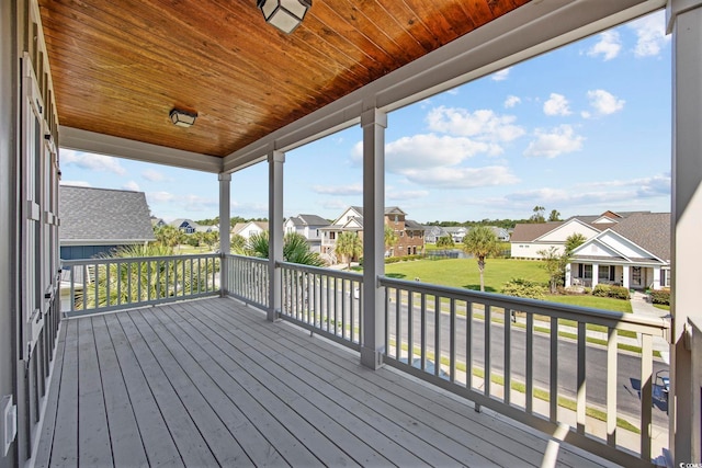 deck featuring a yard