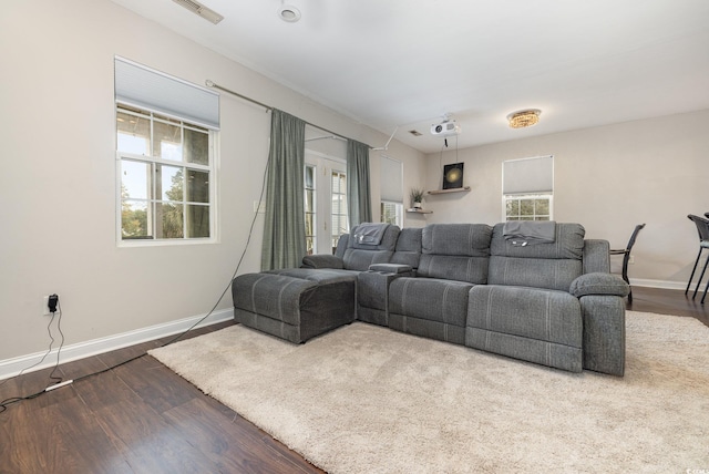 living room featuring hardwood / wood-style flooring