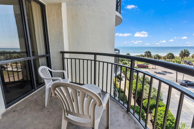 balcony with a water view