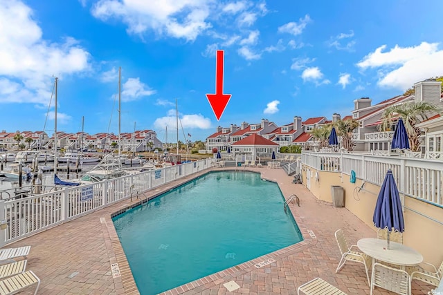 view of pool with a patio