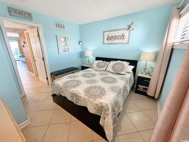 view of tiled bedroom