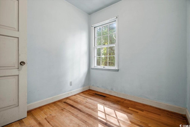 empty room featuring light wood-type flooring