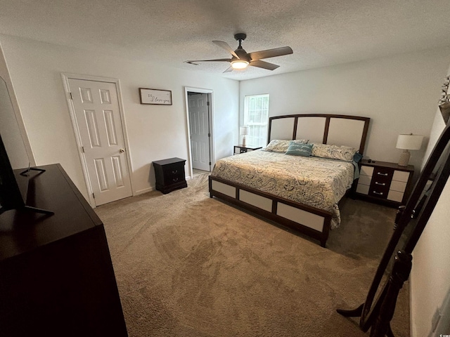 2108 Kirkland Dr, Conway, SC 29526 - carpeted bedroom with a textured ceiling and a ceiling fan