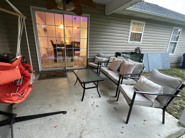 2108 Kirkland Dr, Conway, SC 29526 - view of patio with a ceiling fan and an outdoor living space