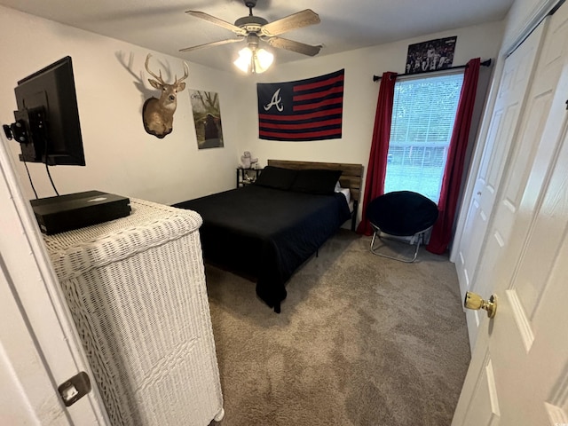 2108 Kirkland Dr, Conway, SC 29526 - carpeted bedroom with ceiling fan and a closet