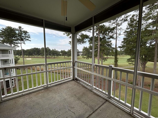 4870 Luster Leaf Cir Unit 401, Myrtle Beach, SC 29577 - unfurnished sunroom with golf course view