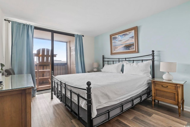 bedroom featuring dark wood-type flooring