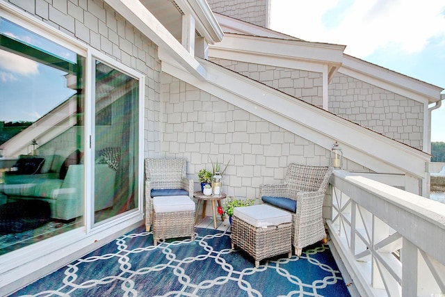 view of patio / terrace featuring a balcony