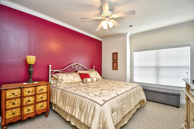 2013 Silvercrest Dr Unit 30-H, Myrtle Beach, SC 29579 - bedroom with carpet, crown molding, and a ceiling fan