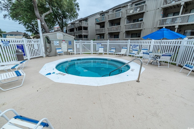 view of pool with a patio area