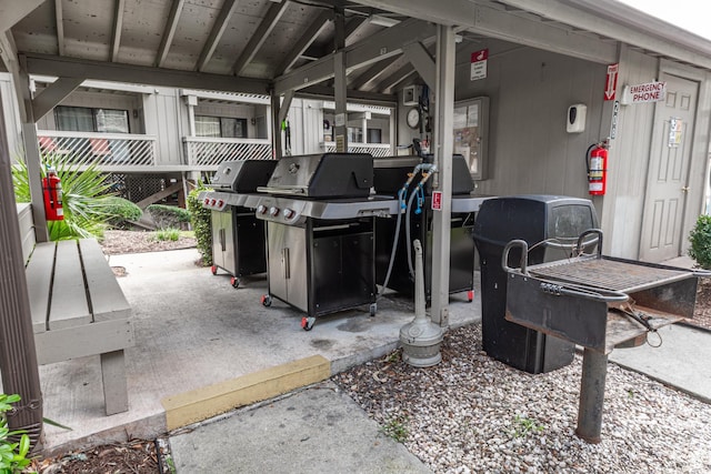 view of patio featuring grilling area