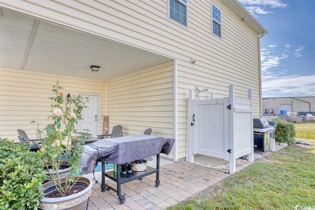 view of patio / terrace with a grill