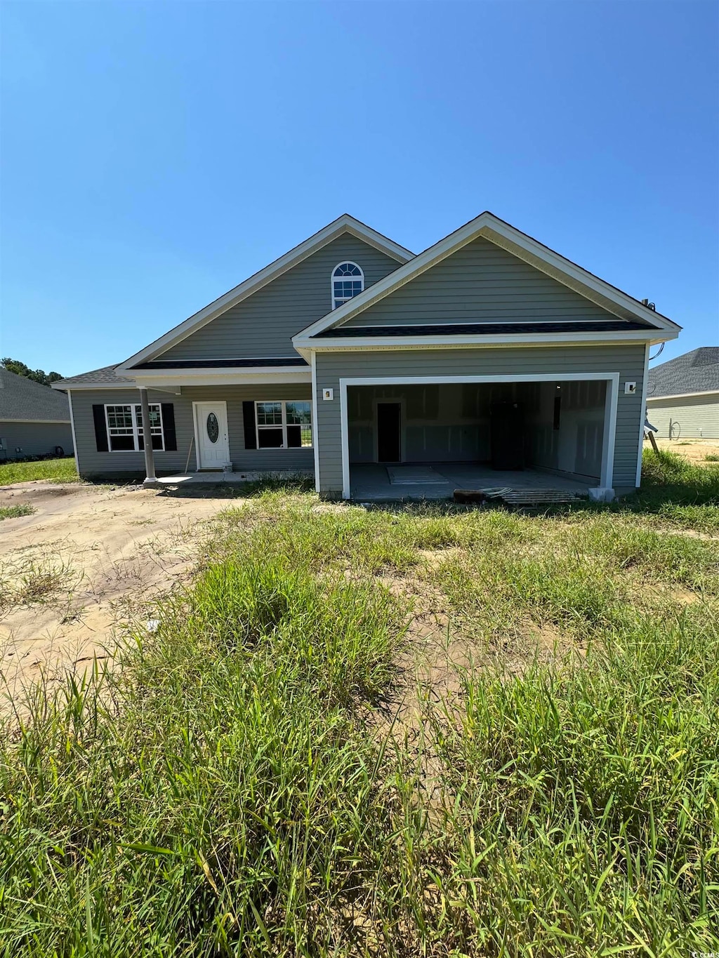 view of single story home