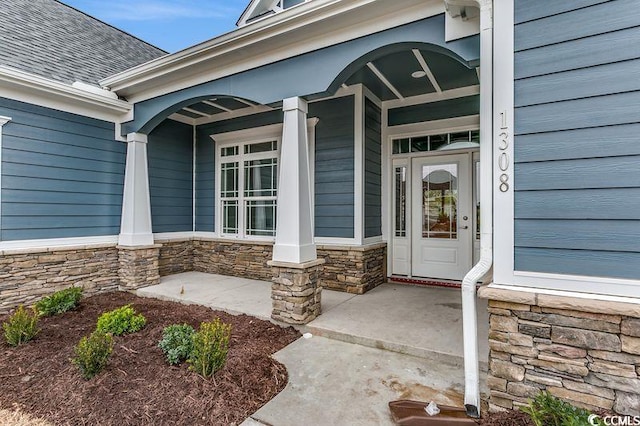 1104 Maccoa Dr, Conway, SC 29526 - entrance to property with covered porch and stone siding