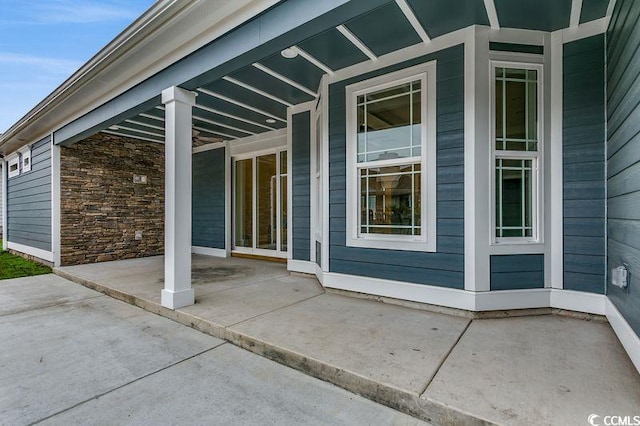 1104 Maccoa Dr, Conway, SC 29526 - exterior space with stone siding and a porch