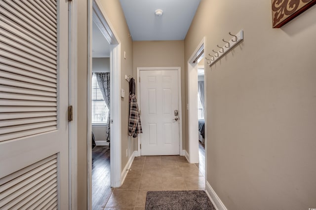 doorway featuring light hardwood / wood-style flooring