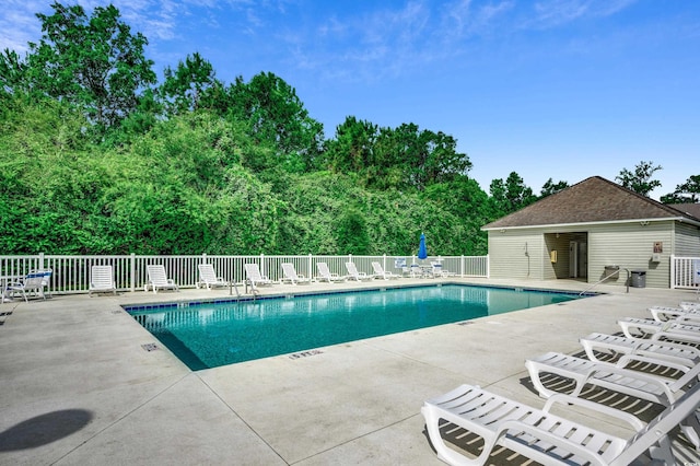 view of pool featuring a patio area