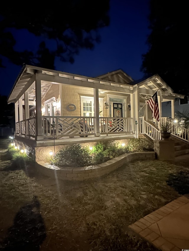 view of front of house featuring covered porch