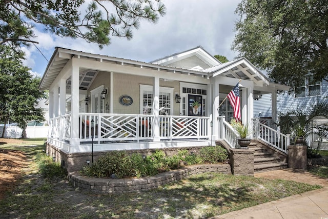 bungalow-style home featuring covered porch