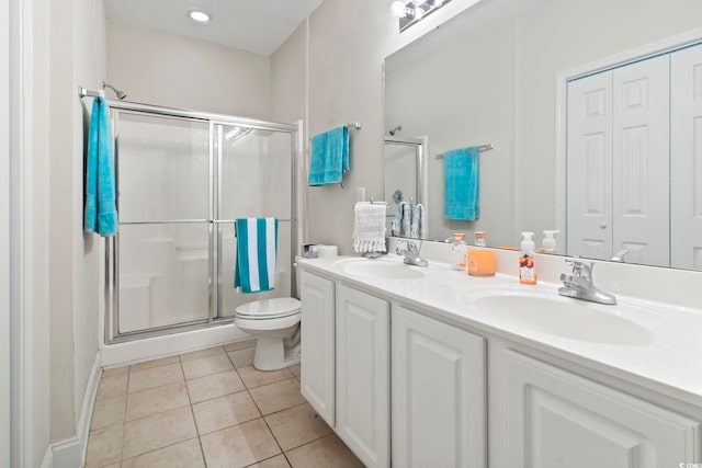1100 Commons Blvd Unit 104, Myrtle Beach, SC 29572 - full bathroom featuring a shower stall, double vanity, and tile patterned floors