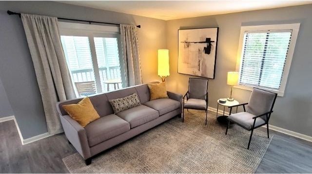 10166 Beach Dr Unit 5306, Calabash, NC 28467 - living area with wood finished floors and baseboards