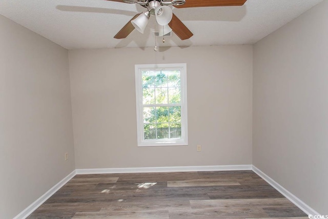 3681 Claypond Rd Unit 3107, Myrtle Beach, SC 29579 - empty room with wood finished floors, a ceiling fan, baseboards, and a textured ceiling