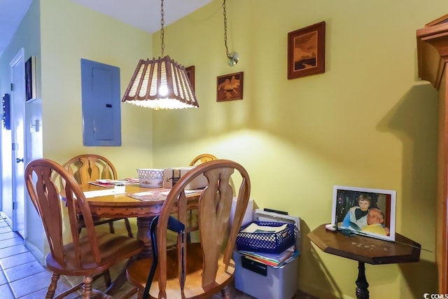 dining space with electric panel