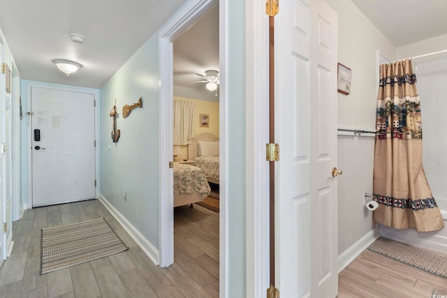 5905 S Kings Hwy Unit 416-B, Myrtle Beach, SC 29575 - hall featuring light wood finished floors and baseboards